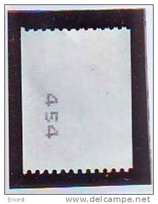 ROULETTE MARIANNE DU 14 JUILLET SANS VALEUR ROUGE OBLITEREE N° 454 GAUCHE - Coil Stamps