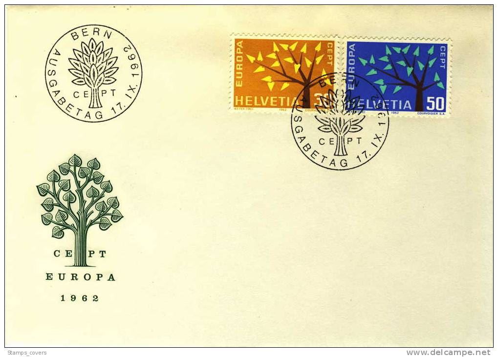 SWITZERLAND FDC MICHEL 756/57 EUROPA 1962 - 1962