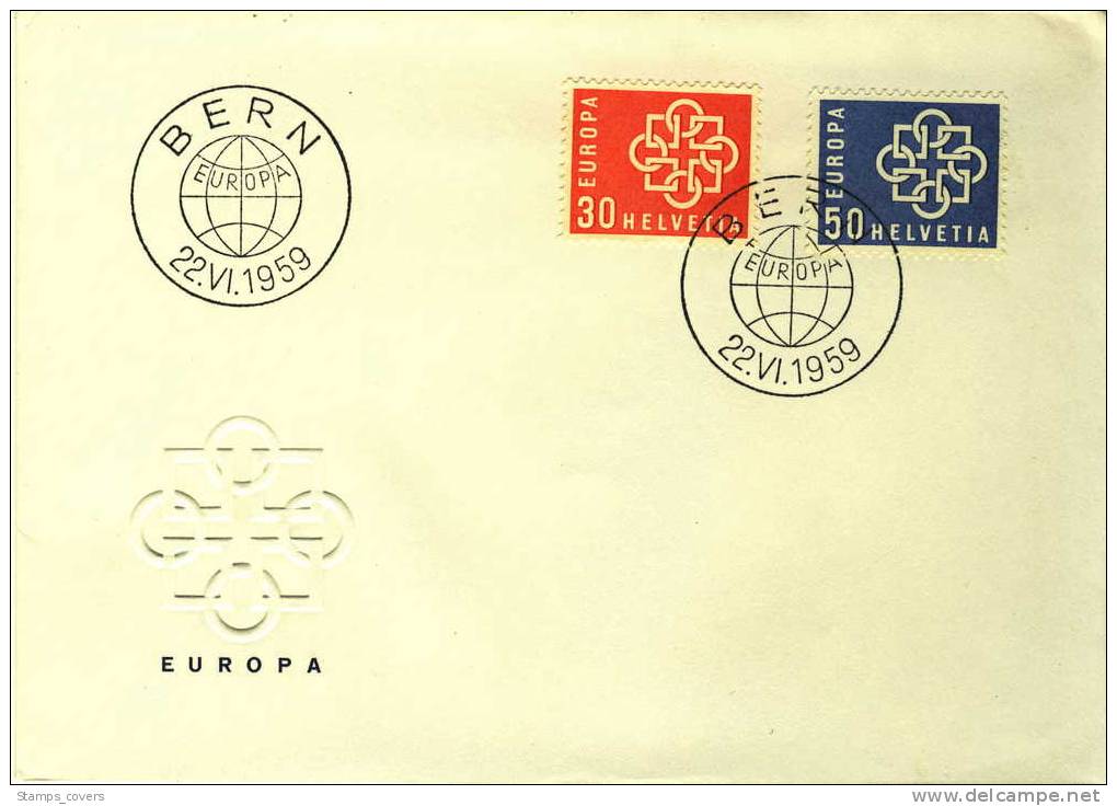 SWITZERLAND FDC MICHEL 679/80  EUROPA 1959 - 1959