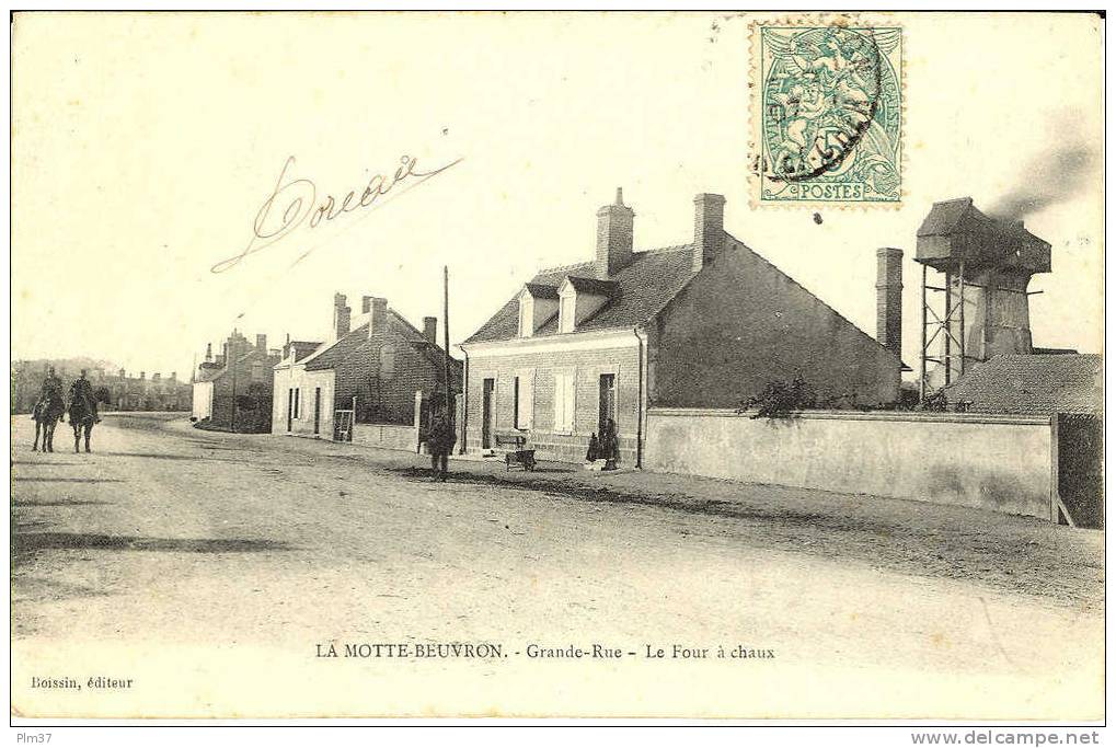 LAMOTTE BEUVRON - Grande Rue - Le Four à Chaux -  Circulé 1907 - Lamotte Beuvron