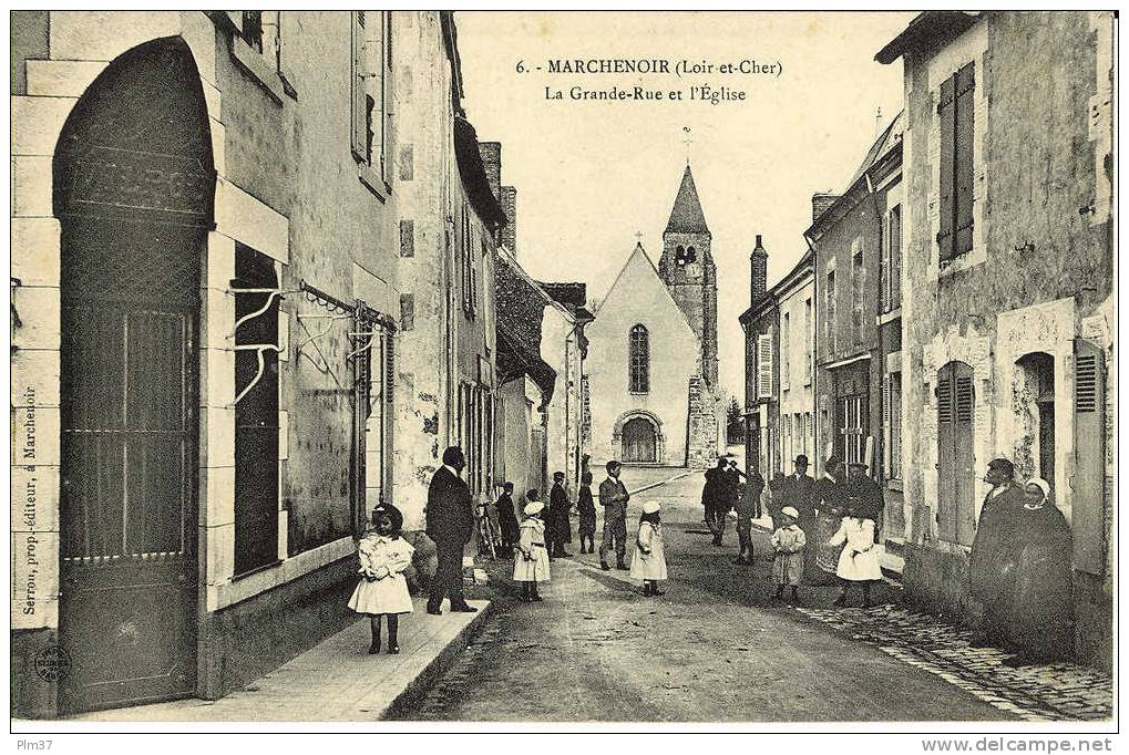 MARCHENOIR - La Grande Rue Et L'Eglise - Belle Animation, Non Circulé - Marchenoir