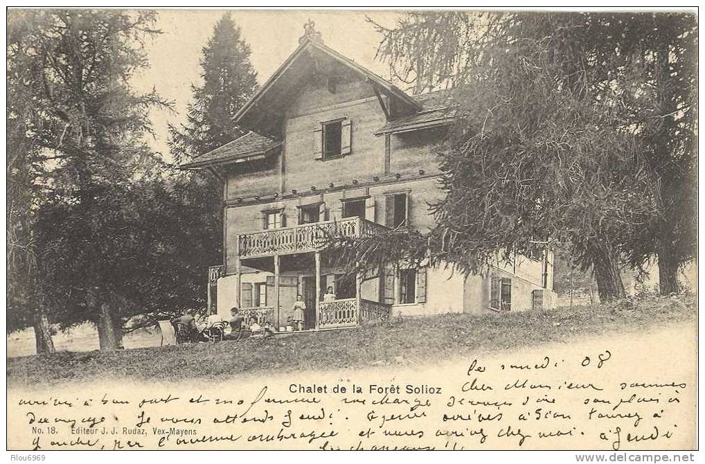 TRES RARE CARTE            CHALET DE LA FORET DE SOLIOZ    1908 - Autres & Non Classés