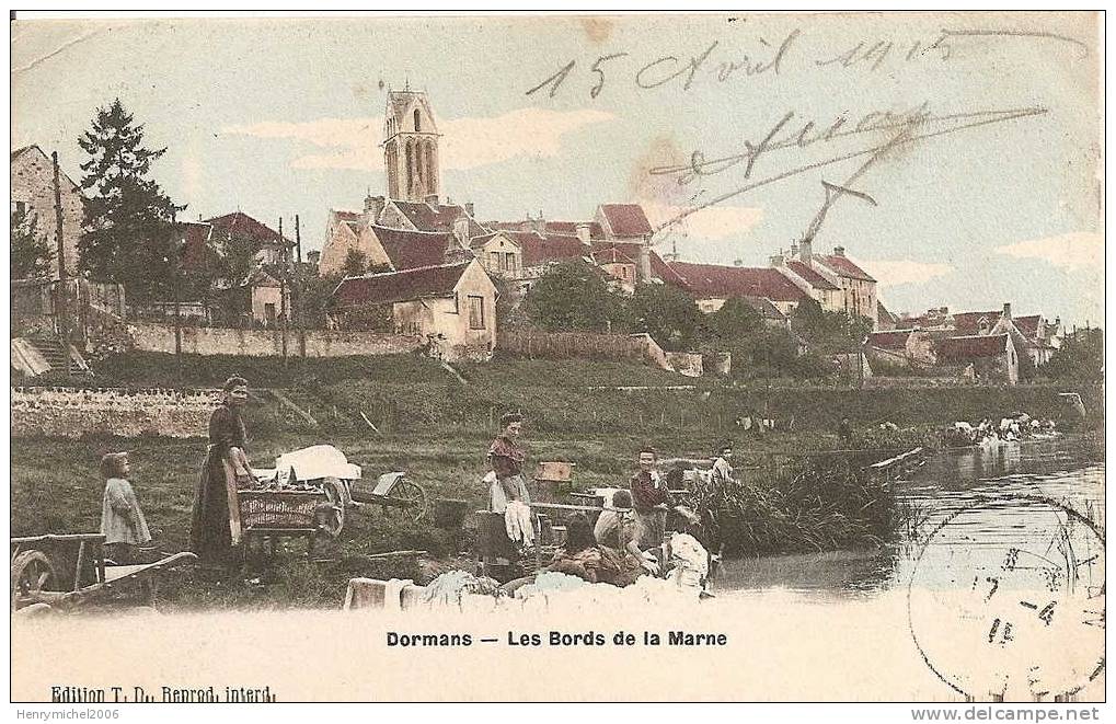 Cpa Dormans , Les Lavandières Au Bords De La Marne - Dormans