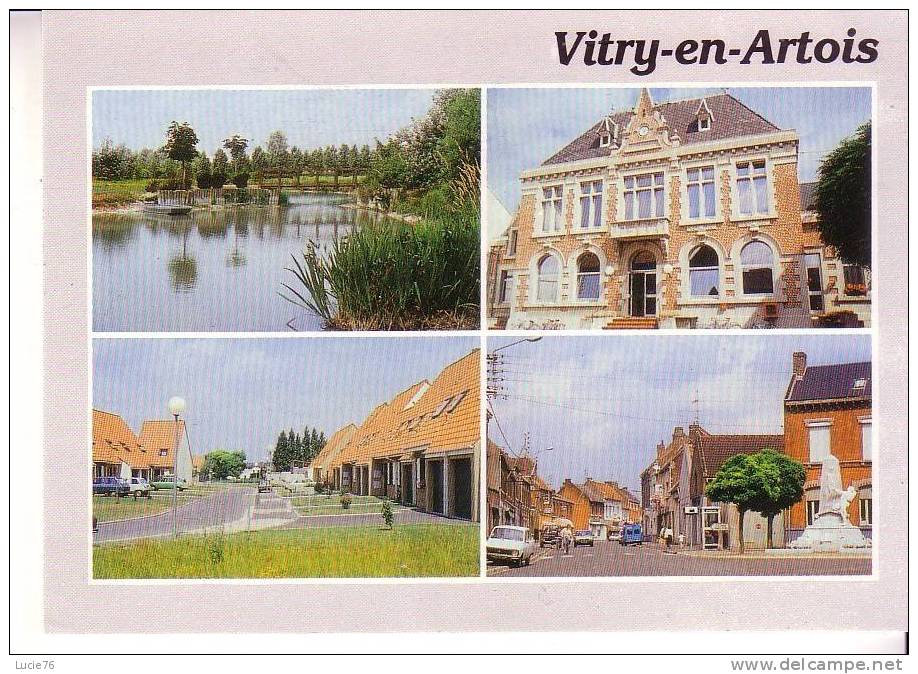 VITRY EN ARTOIS -  4 Vues  :  Etang - Mairie - Résidence - Rue De Douai - - Vitry En Artois