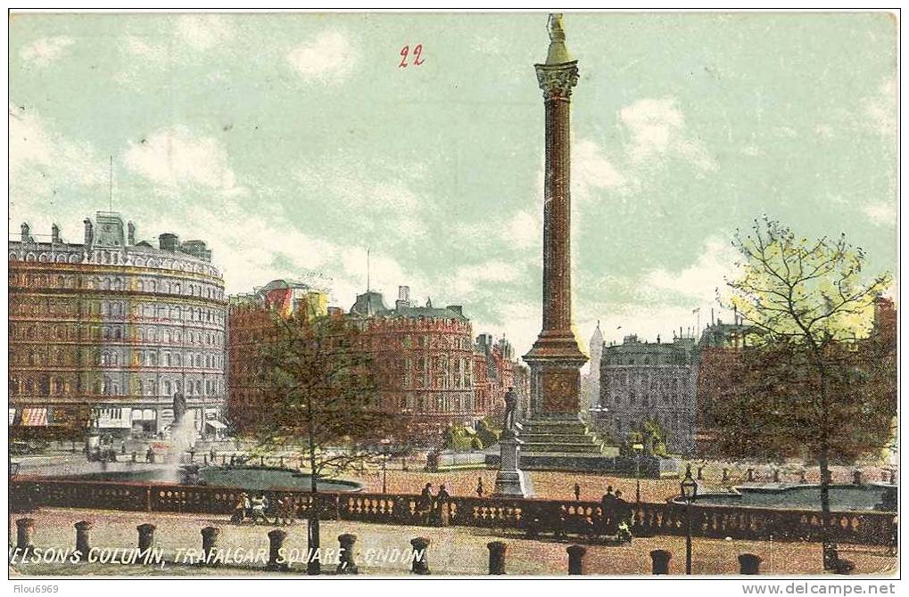 TRES RARE CARTE POSTALE  LONDRE     VELSON S COLUMN TRAFALGAR SQUARE - Trafalgar Square