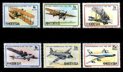 RHODESIA 1978 MNH Stamps Aviation 221-226 - Airplanes