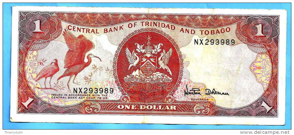 Trinidade Et Tobago 1 Dollar 1985 Signature 7 Prefix NX Oiseau Bird Skrill Paypal - Trinité & Tobago