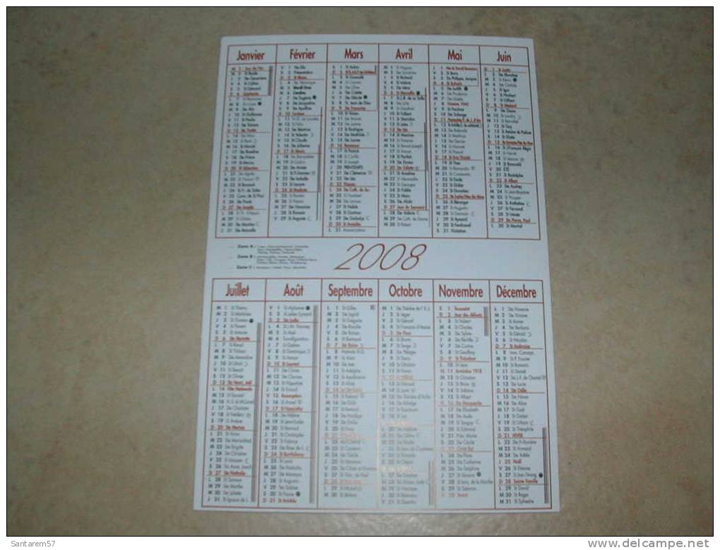 Calendrier 2008 Publicitaire Advertising Calendar ANTYSS METZ FRANCE - Other & Unclassified