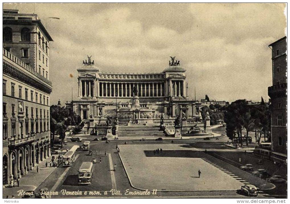 ROMA - Piazza Venezia E Monumento A Vittorio Emanuele II (altare Della Patria)  - VG 1953   (617) - Altare Della Patria