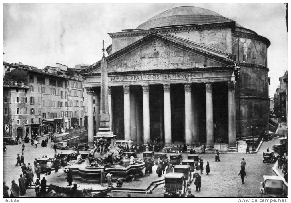 ROMA - Pantheon - Animata Automezzi Dell´epoca  - VG 1950   (618) - Panthéon