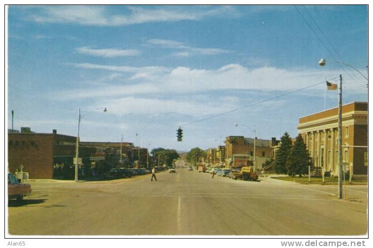 Cedar City UT Chrome Street Scene On 1950s Vintage Postcard - Autres & Non Classés