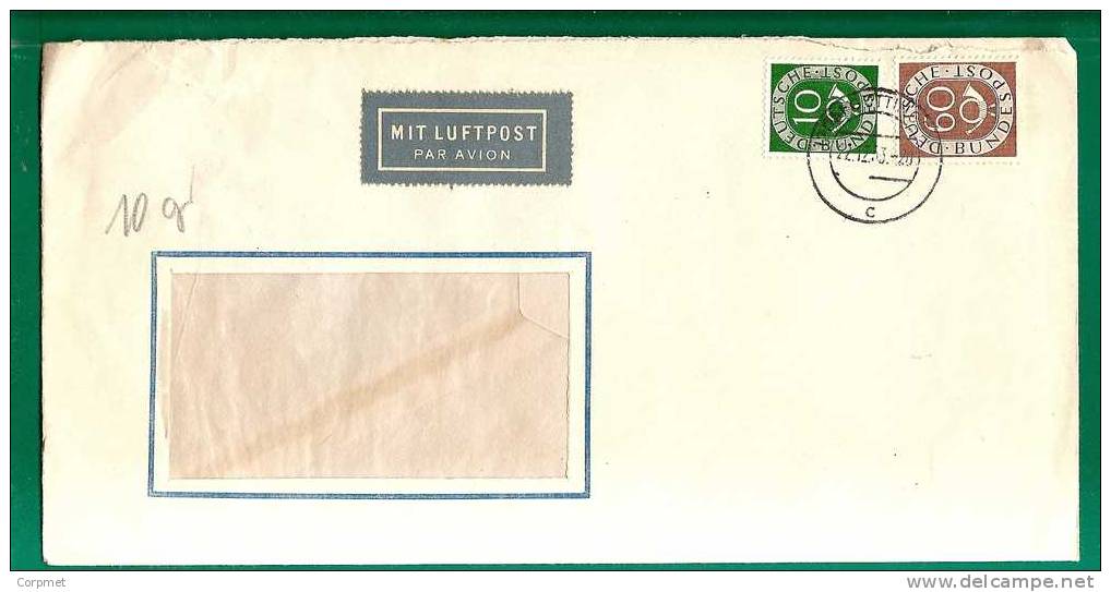 GERMANY - 1953 WINDOW COVER Yvert # 14 - 21 - Covers & Documents
