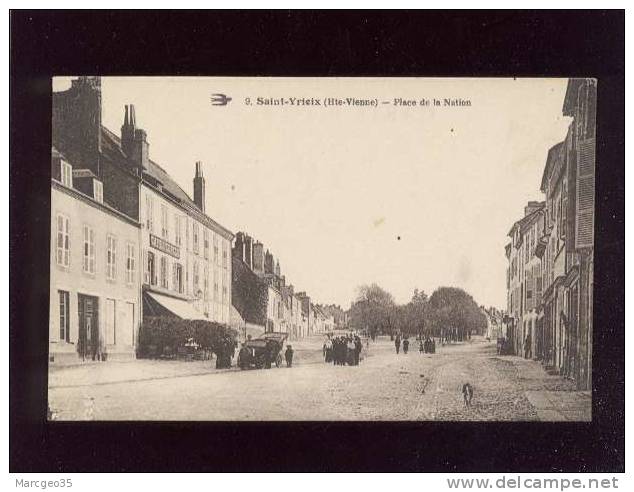 Saint Yrieix Place De La Nation  édit.hirondelle N° 9 Animée Café Du Cercle Belle Carte - Saint Yrieix La Perche