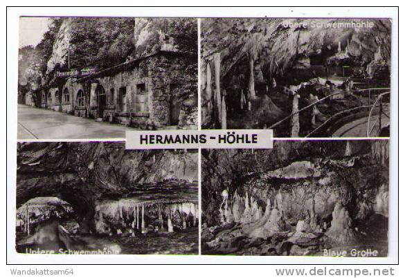 AK Rübeland (Harz) Mehrbild 4 Bilder Tropfsteinhöhle HERMANNS-HÖHLE Original Foto-Handabzug N 32/60 - Blankenburg