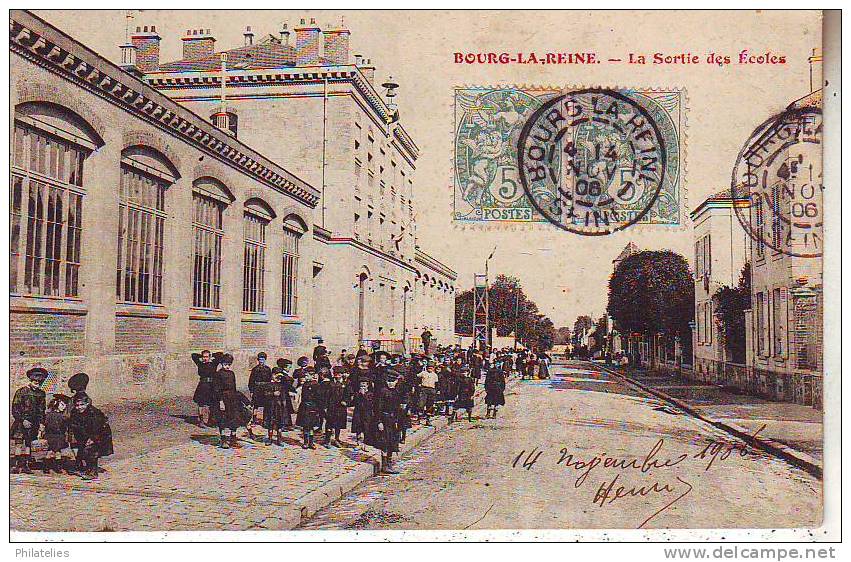 BOURG LA REINE  SORTIE DES ECOLES  1906 - Bourg La Reine