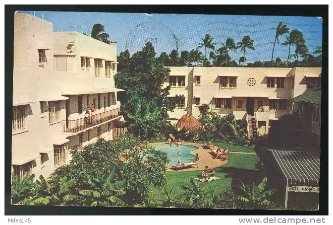 4 Hawaii 60's Chrome Iolani Palace, Hotel Tropic Isle, Waikiki Hotels, Honolulu Arena - Honolulu