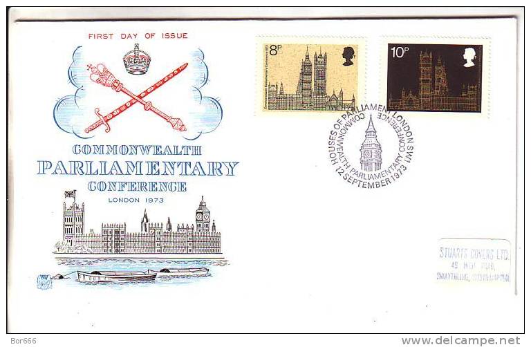 GREAT BRITAIN FDC 1973 - Commonwealth Parlamentary Conference - 1971-1980 Decimale  Uitgaven