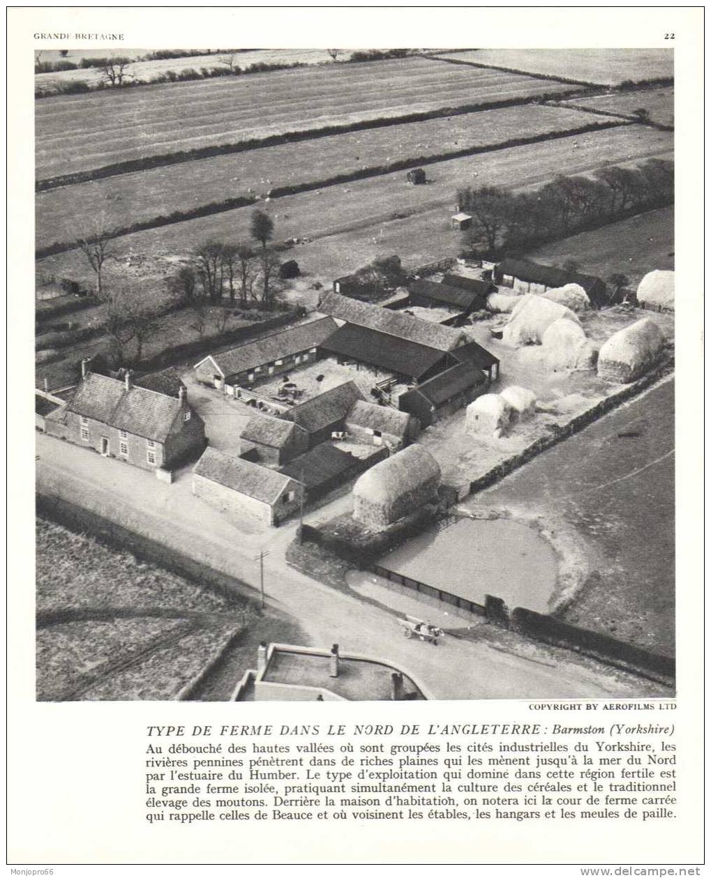 Gravure De La Grande Bretagne – Type De Ferme Dans Le Nord De L’Angleterre – BARMSTON (Yorkshire) - Non Classés