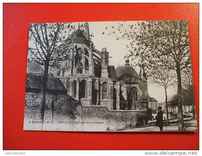 CPA -(35-ILLE ET VILAINE)-REDON-ABSIDE DE L´EGLISE E LA PROMENADE-ANIMEE-CARTE EN SUPERBE ETAT - Redon