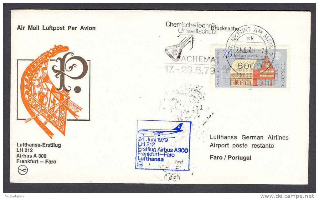 Germany-Portugal Lufthansa Erstflug Brief 1st Flight Cover 1979 LH 212 Airbus A 300 Frankfurt-Faro Europa CEPT - 1979