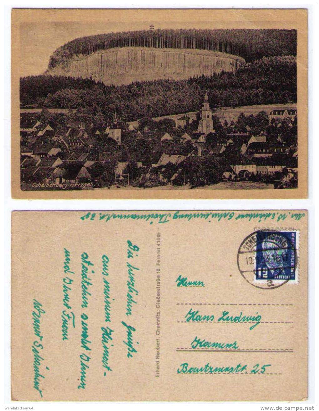 AK Scheibenberg I. Erzgeb. 19.9.53 16 - 17 SCHEIBENBERG A Nach Kamenz - Scheibenberg