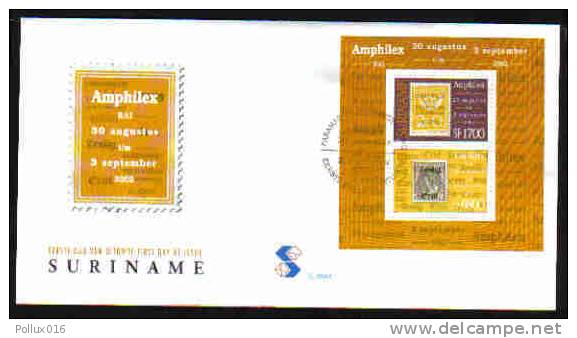 Surinam / Suriname 2002 FDC 264a AMPHILEX 2002 Stamp On Stamp - Timbres Sur Timbres