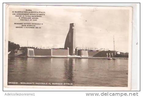 25021)cartolina Illustratoria  Brindisi - Monumento Nazionale Al Marinaio D'italia - Brindisi