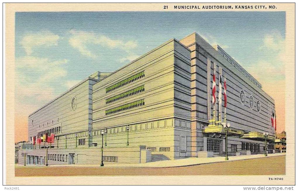 21 Municipal Auditorium Kansas City MO Curteich 7A-H740 1937 Unused - Kansas City – Missouri