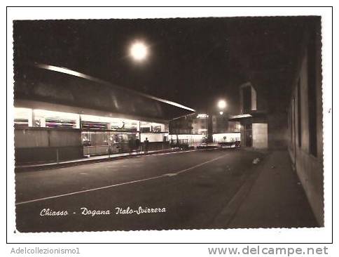 25034)cartolina Illustratoria  Chiasso - Dogana Italo-svizzera - Chiasso