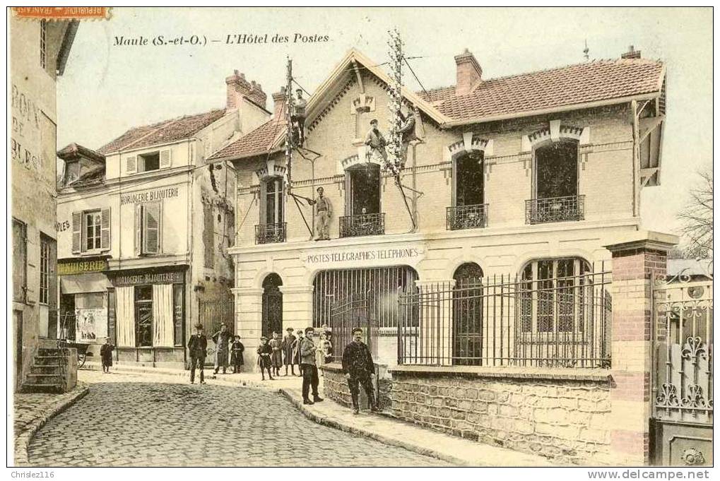 78 MAULE Hôtel Des Postes  TOP  Couleur  1906 - Maule