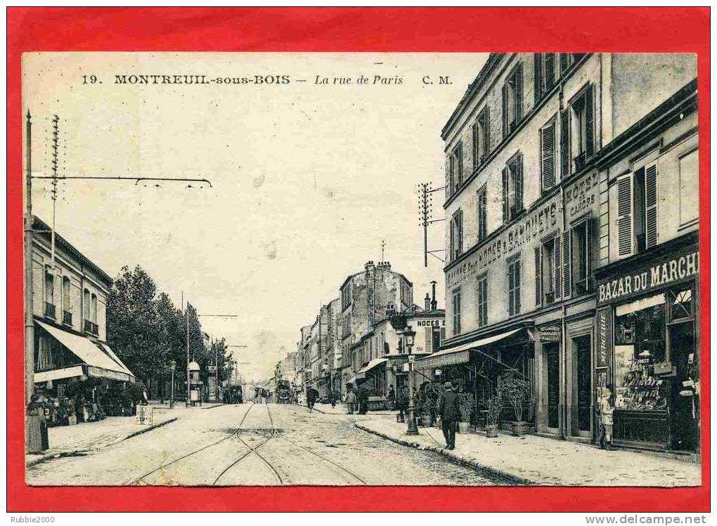 MONTREUIL 1925 RUE DE PARIS BAZAR HOTEL KIOSQUE CARTE EN BON ETAT - Montreuil