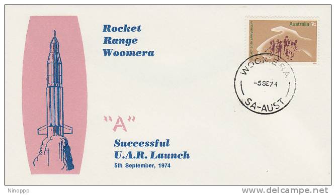 Australia-1974 Succesfull U.A.R. Launch "A"  Souvenir Cover - Ozeanien