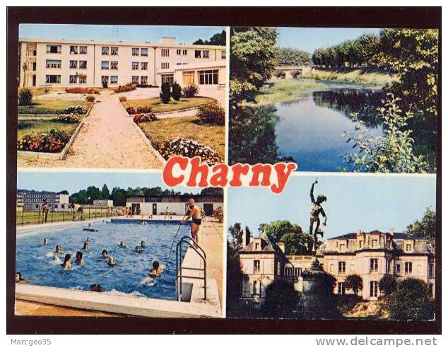 Charny 4 Vues Ponts Piscine Maison De Retraite édit.combier N° C 89086 007 7104 Belle Cpsm - Charny