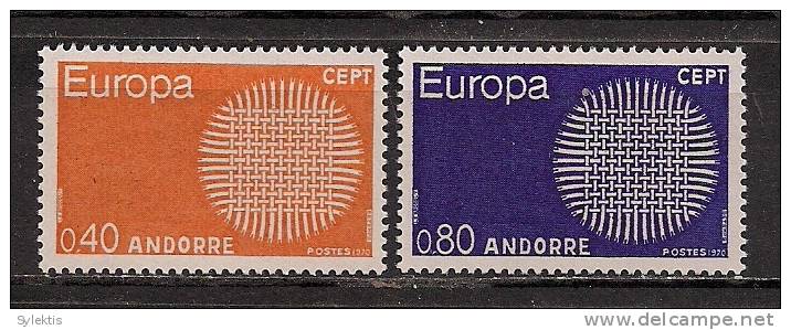 ANDORRA (FR) EUROPA CEPT 1970 SET MNH - 1970