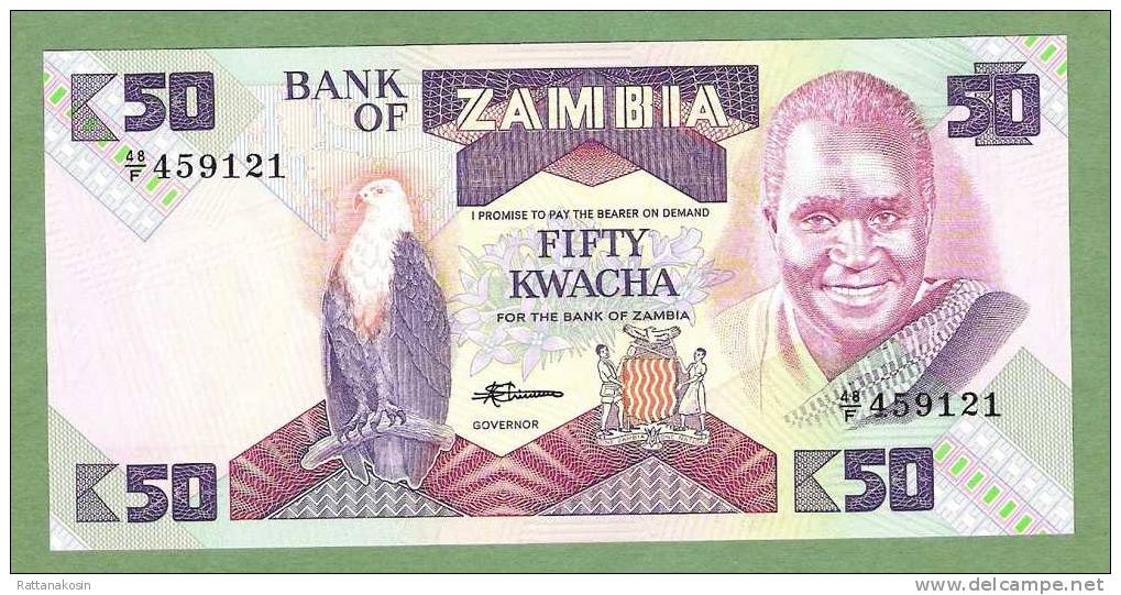 ZAMBIA P28  50  KWACHA (1986) #48/F      SIGNATURE 7      UNC. - Zambie