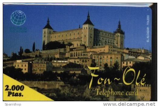 Spain Prepaid Phonecard El Alcazar- Toledo Fon-Ole 2000 Ptas - Otros & Sin Clasificación