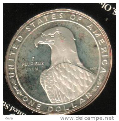 USA UNITED STATES 1 DOLLAR OLYMPIC IN LA  FRONT EAGLE EMBLEM BACK 1983 PROOF SILVER KM209 READ DESCRIPTION CAREFULLY !!! - Commemoratives