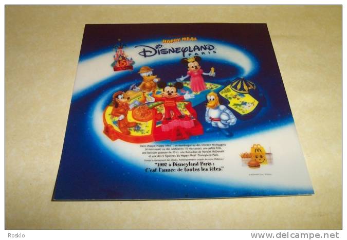 MAC DONALD / DISNEYLAND PARIS 1997 / TRANSLITE DE MAGASIN / 35CMX35CM / PARFAIT ETAT - McDonald's