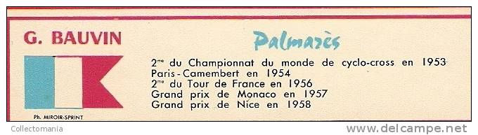 G Bauvin  Palmares  - Not A  Postcard -  Foto : Miroir Sprint  - Text T-shirt : " Geminiani St Raphael  "  5X3cm Approx. - Cycling