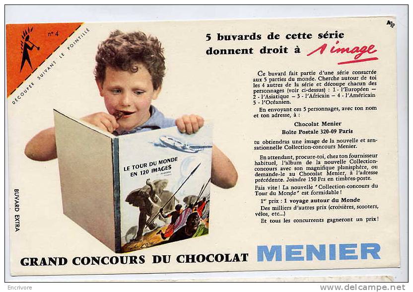 Buvard Chocolat MENIER Tour Du Monde En 120 Images - Concours - N°4 - Cocoa & Chocolat