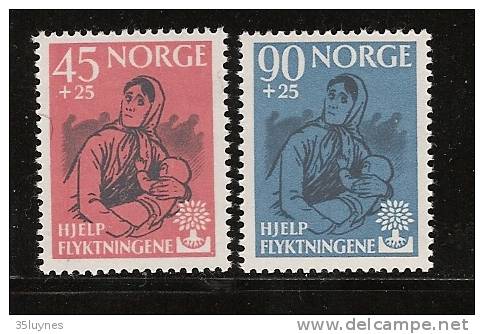 Norvege.n° Yvert :400/401 * *.Refugies/refugees. - Réfugiés