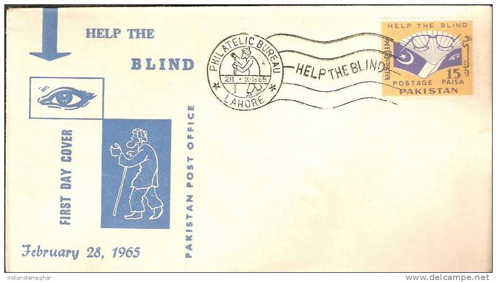 First Day Of Issue,Pakistan P.O.,Help The Blind, 1965 - Handicaps