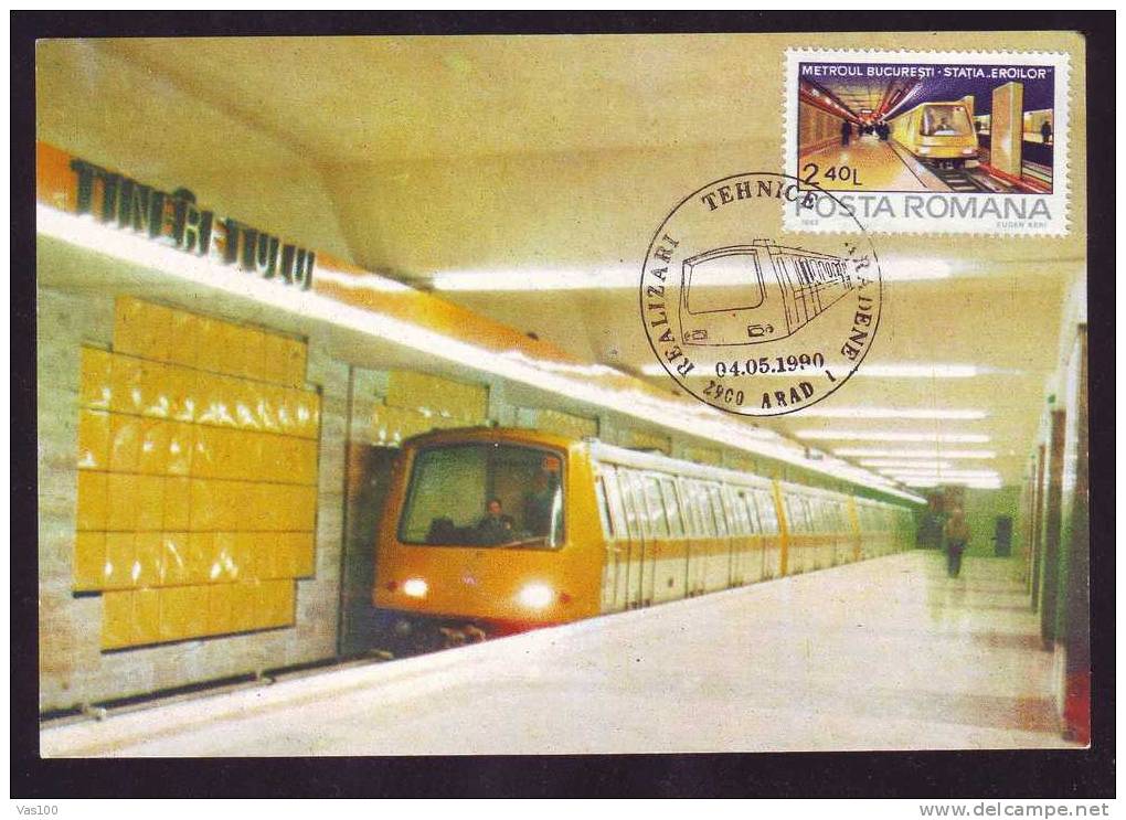 Romania 1990 MAXI CARD METROU Subway.(B) - Tramways