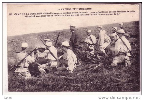 MILITARIA Ref 207, Camp De La Courtine ,  Mitrailleuses En Position - Manoeuvres