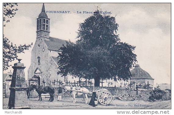 FINISTERE.FOUESNANT.LA PLACE ET L EGLISE - Fouesnant