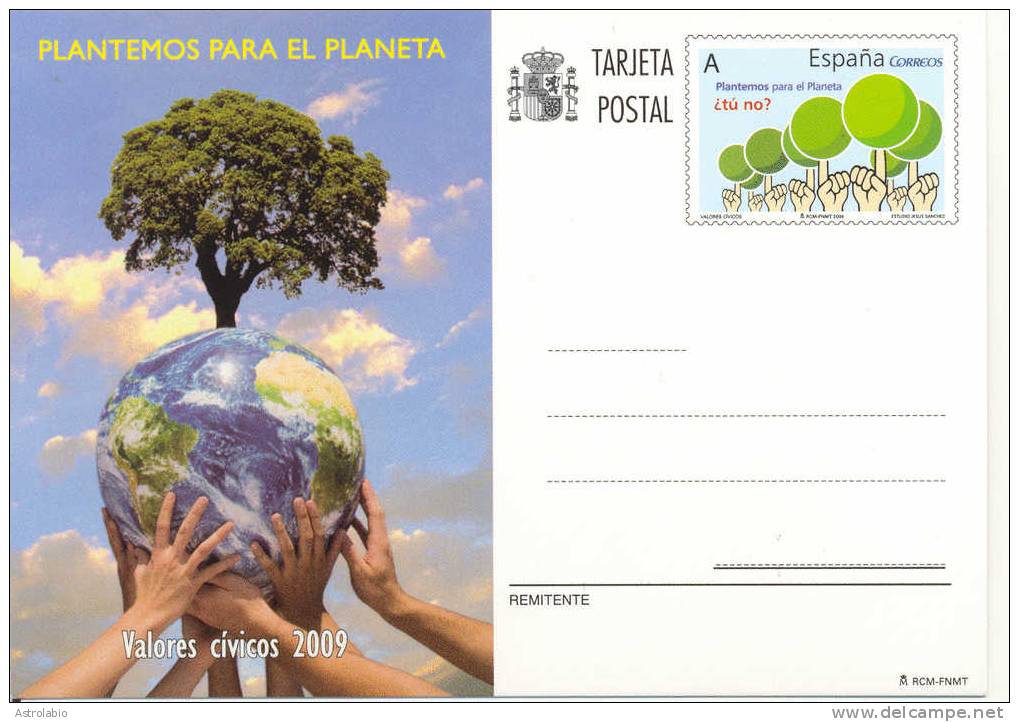 Espagne  2009 " Lucha Contra El Cambo Climático " Entiers Postaux (2) , Nouveauté - Climat & Météorologie