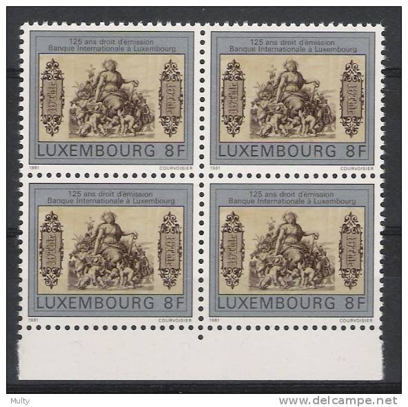 Luxemburg Y/T 984 (**) In Blok Van 4. - Unused Stamps