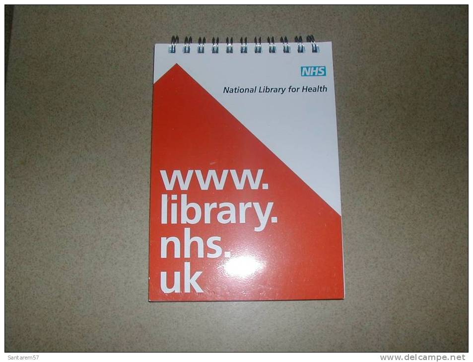 Bloc Notes Publicitaire Advertising Notepad National Library For Health Isle Of Man ROYAUME UNI - Autres & Non Classés