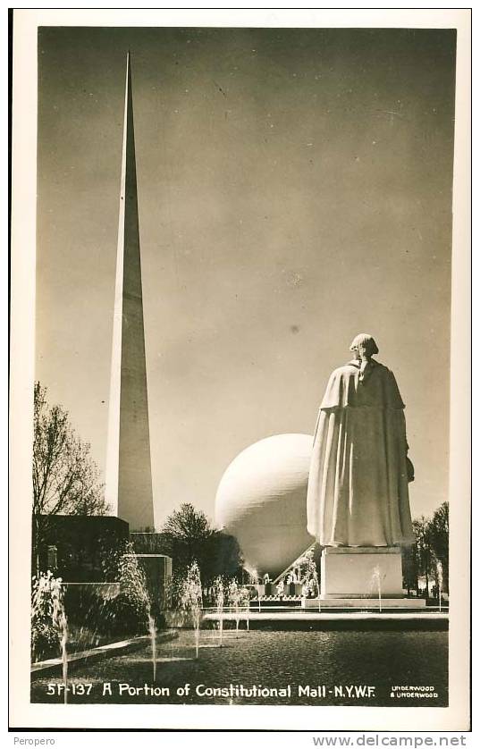 NEW YORK WORLD´S FAIR 1939 A PORTION OF CONSTITUTIONAL MALL REAL PHOTO OLD POSTCARD - Exhibitions