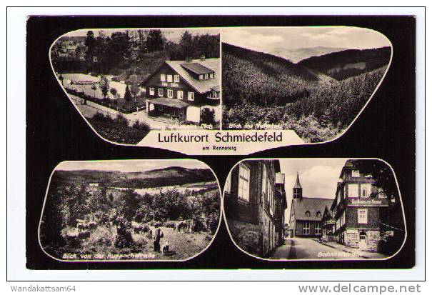 AK Luftkurort Schmiedefeld Am Rennsteig Georg-Schumann-Platz Blick Ins Nahetal Blick Von Der Ruppachstraße Bahnhofstraße - Schmiedefeld